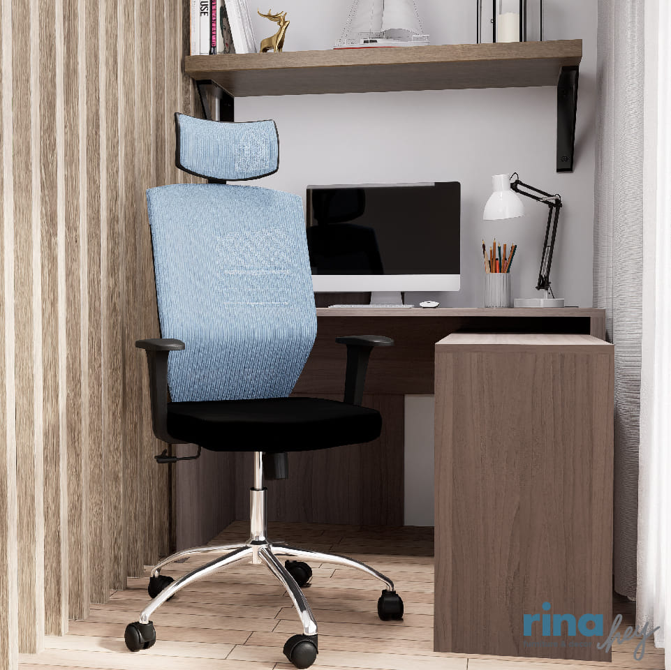 เก้าอี้สำนักงานเพื่อสุขภาพ RINA HEY รุ่น LESTER สี ดำ/เทา_8